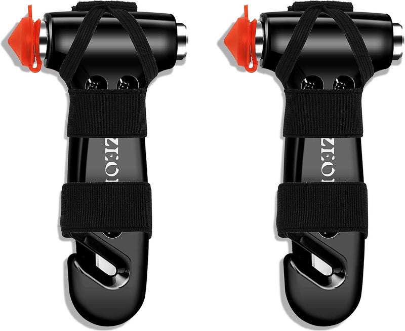 SZEOF Safety Hammer Cute with Window Breaker and Seat Belt Cutter,Car Emergency Escape Hammer,Escape Tool,Black,2PCS - Image 1
